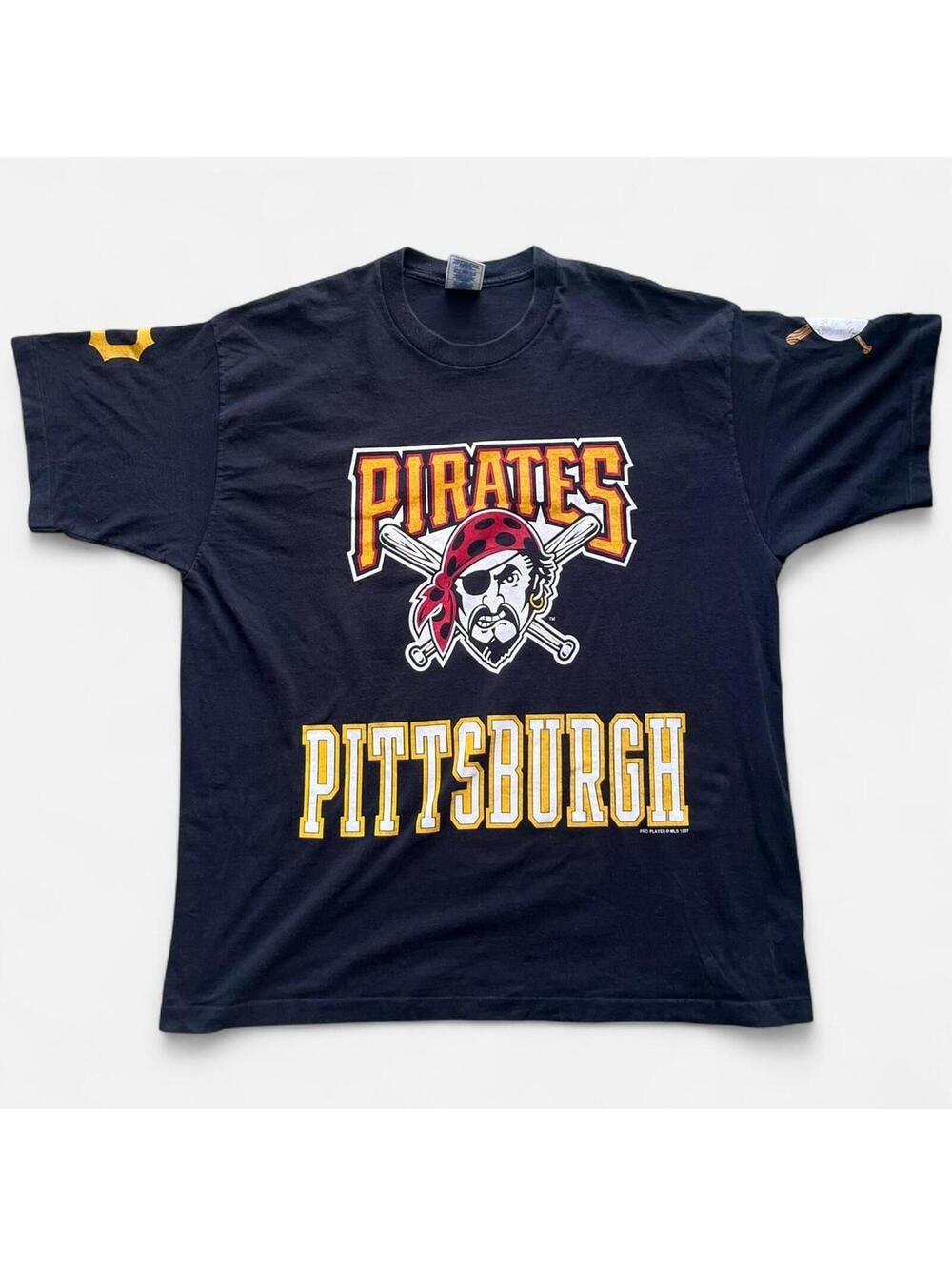 MLB 1997 Pittsburgh Pirates Graphic Logo Jersey T-Shirt XXL
